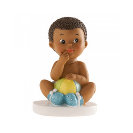 FIGURA PARA BOLO MENINO AFRICANO COM BOLA