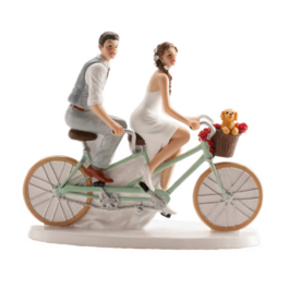 FIGURA PARA BOLO CASAL EM BICICLETA