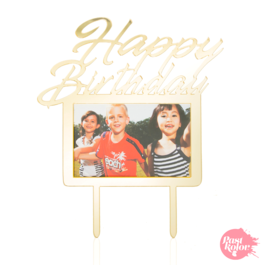 CAKE TOPPER COM FOTO - HAPPY BIRTHDAY