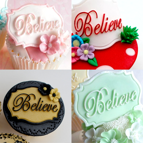 MOLDE SILICONE KATY SUE - MINI PLACA "BELIEVE"