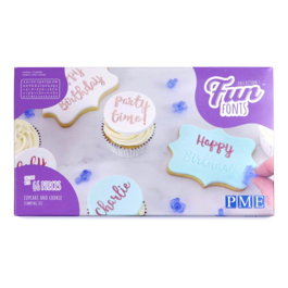 MARCADORES DE CUPCAKE E BISCOITOS "FUN FONTS" PME - COLECO N1