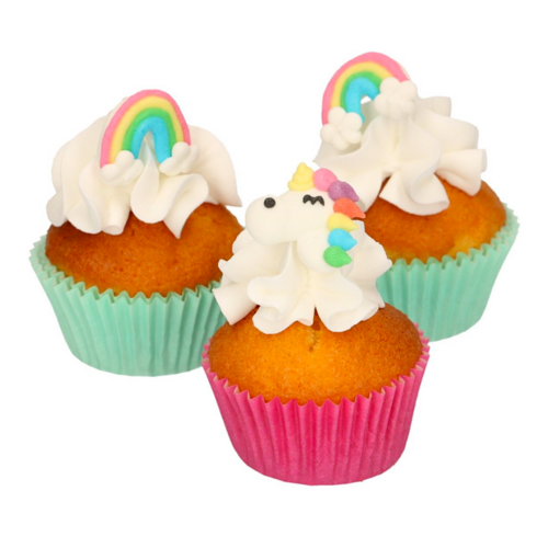 DECORAES DE ACAR FUNCAKES - UNICRNIO E ARCO-RIS