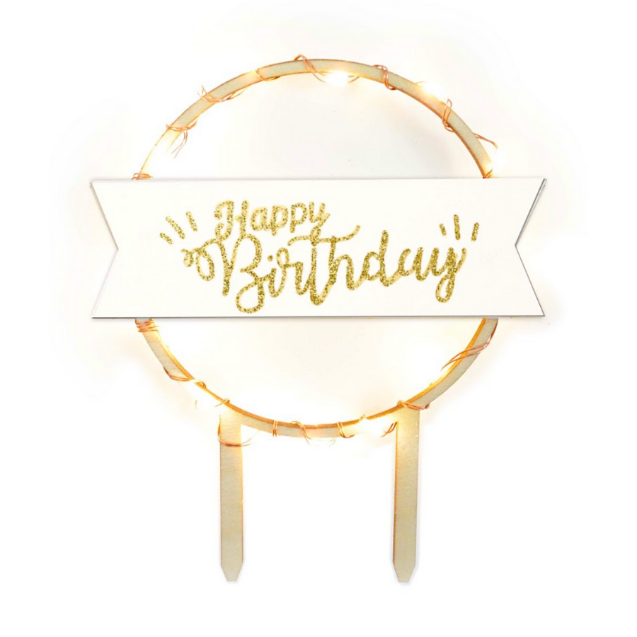 TOPOS DE BOLO SCRAPCOOKING - HAPPY BIRTHDAY LED