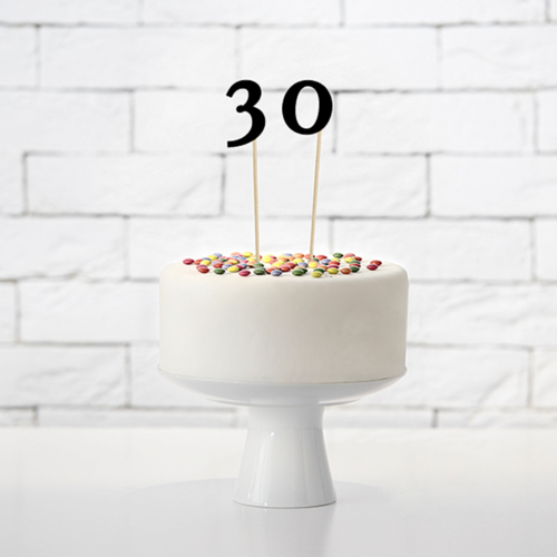 TOPPER PARA CUPCAKES NUMEROS PARTYDECO - PRETOS