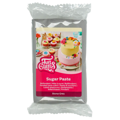 PASTA DE ACAR FUNCAKES - CINZA PEDRA 250 G