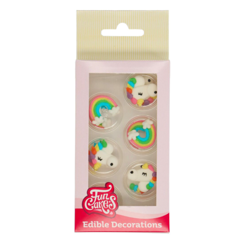 DECORAES DE ACAR FUNCAKES - UNICRNIO E ARCO-RIS