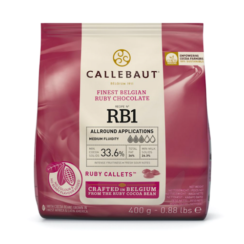 CALLET DE CHOCOLATE RUBY CALLEBAUT 400 G