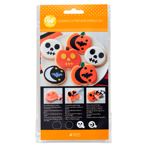 CONJUNTO DE CORTADORES DE WILTON E STENCILS - BISCOITOS DE HALLOWEEN