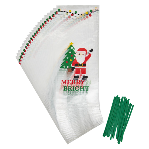 SACOS DE PRESENTE WILTON - NATAL "MERRY & BRIGHT" (20 U)