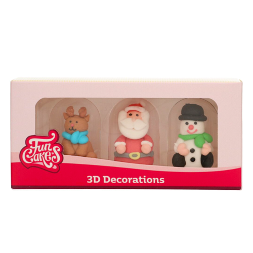 DECORAES DE ACAR (3D) FUNCAKES - FIGURAS DE NATAL