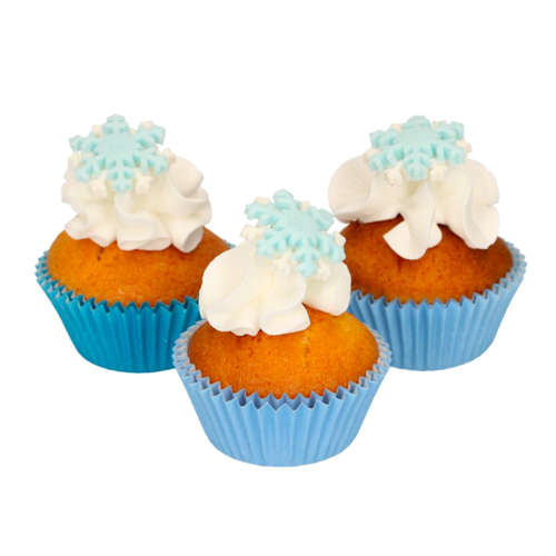 DECORAES DE ACAR FUNCAKES - COPOS DE NEVE (BRANCOS E AZUIS)