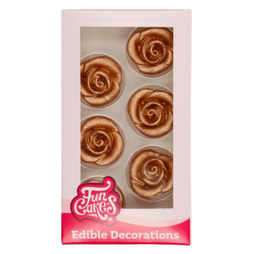 DECORAES MARZIPAN FUNCAKES - ROSAS (BRONZE / OURO)