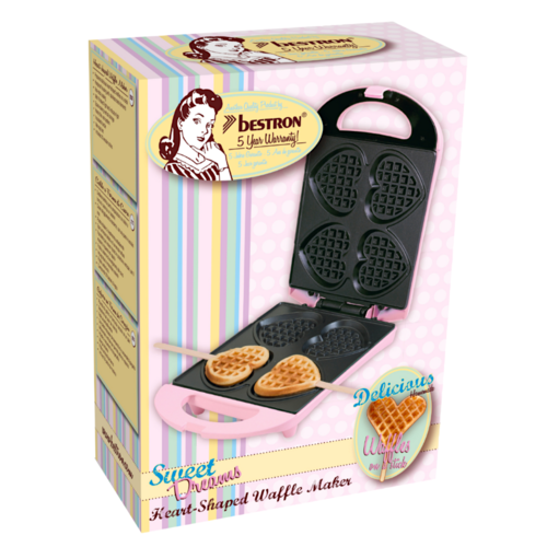 MAQUINA DE WAFFLES EM FORMA DE CORAO BESTRON