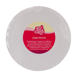 CAKE DRUM REDONDO BRANCO (FUNCAKES) - 20 CM  