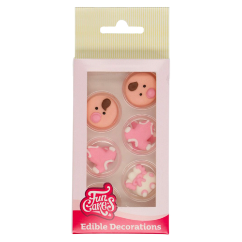 DECORAES DE ACAR FUNCAKES - BEBE MENINA ROSA