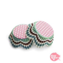 CPSULAS CUPCAKE ROSA DOTS - 50 UNIDADES