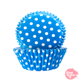 CPSULAS CUPCAKE AZUIS COM PONTINHOS - 24 UNIDADES