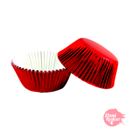 CPSULAS CUPCAKE VERMELHO METALIZADO - 40 UNIDADES