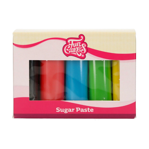 MULTIPACK PASTA DE AUCAR FUNCAKES - CORES PRIMRIAS (5 X 100 G)