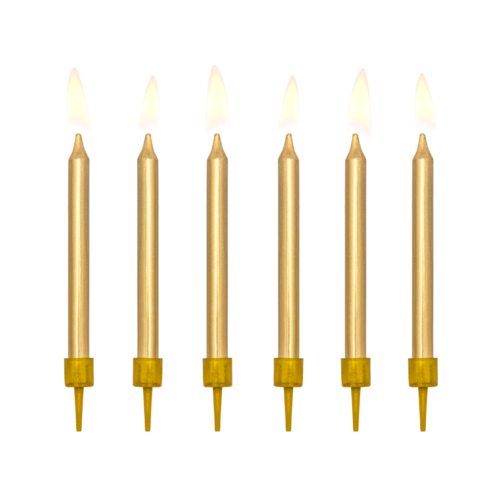 VELAS DE ANIVERSÁRIO PARTYDECO - DOURADAS (6 CM)