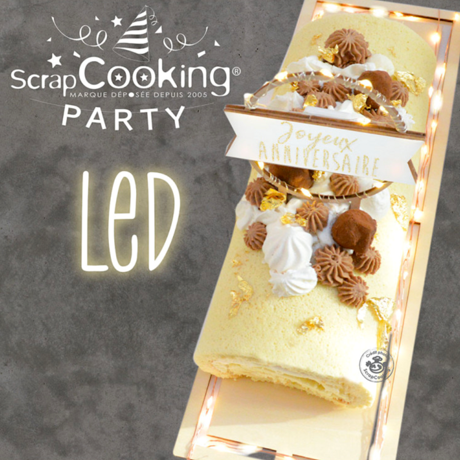 TABULEIRO PARA BOLOS RECTANGULAR COM LED - SCRAPCOOKING