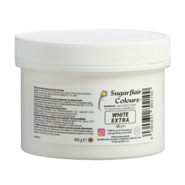 CORANTE EM PASTA SUGARFLAIR - WHITE EXTRA / BRANCO EXTRA 400 G