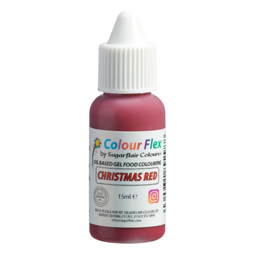 CORANTE LIPOSSOLVEL "COLOURFLEX" SUGARFLAIR - CHRISTMAS RED / VERMELHO NATAL (15 ML)