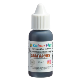 CORANTE LIPOSSOLVEL "COLOURFLEX" SUGARFLAIR - DARK BROWN / MARROM ESCURO (15 ML)