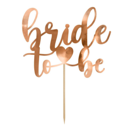 CAKE TOPPER PARTYDECO - "BRIDE TO BE" OURO ROSA