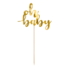 CAKE TOPPER PARTYDECO - "OH BABY" OURO