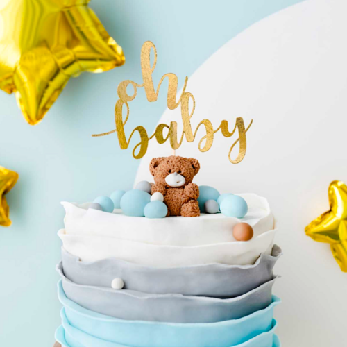 CAKE TOPPER PARTYDECO - "OH BABY" OURO