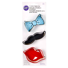 CONJUNTO DE CORTADORES DE BISCOITOS WILTON - BIGODE / LBIOS / LAO