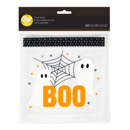 SACOS DE DOCES WILTON (FECHO DE CORRER) - "BOO!" (20 UNID.)