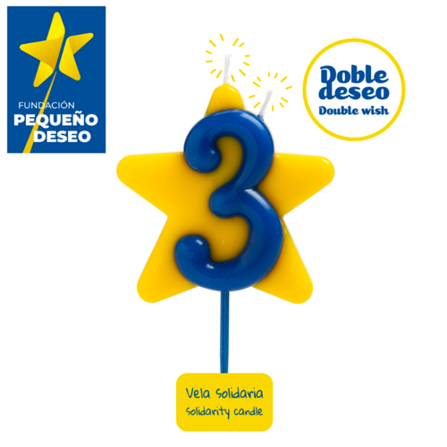 VELA SOLIDRIA "DUPLO DESEJO" DEKORA - NUMERO 3