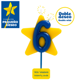 VELA SOLIDRIA "DUPLO DESEJO" DEKORA - NUMERO 6