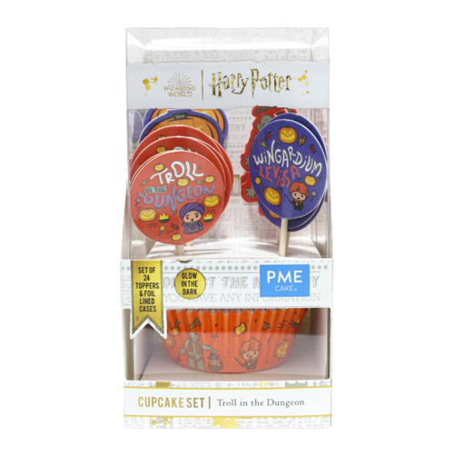 CONJUNTO CPSULAS PARA CUPCAKES + TOPPERS PME - TROLL "HARRY POTTER