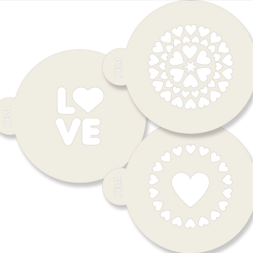 CONJUNTO ESTNCIL PARA DECORAO JEM - LOVE