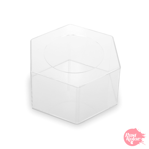 SUPORTES PARA BOLOS HEXAGONAIS TRANSPARENTES - 20 E 30 CM / H 10 CM