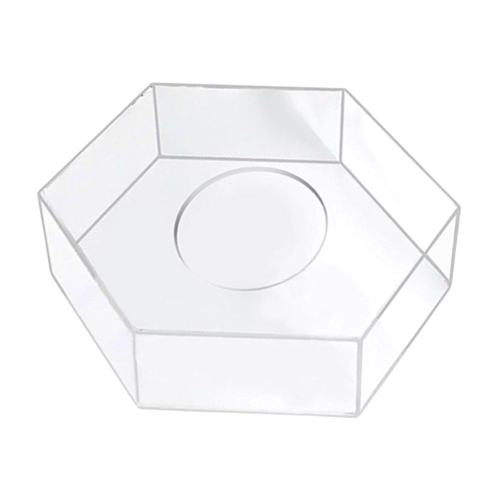 SUPORTES PARA BOLOS HEXAGONAIS TRANSPARENTES - 20 E 30 CM / H 10 CM