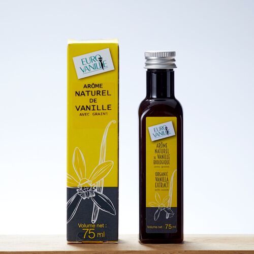 EXTRACTO DE BAUNILHA DE BOURBON BIOLÓGICO COM SEMENTES (75 ML) - EUROVANILLE