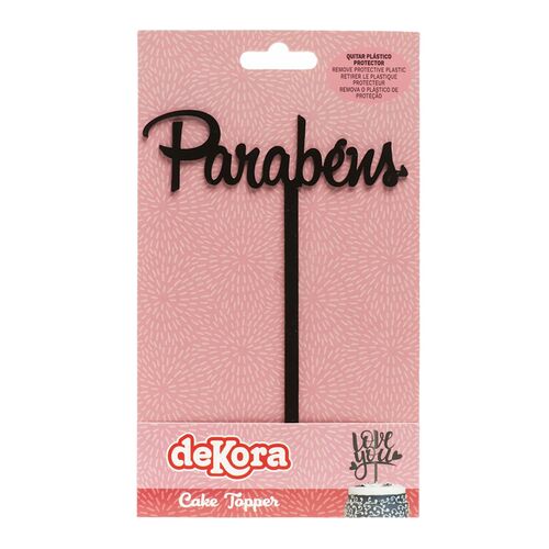 TOPO DE BOLO PRETO DEKORA - “PAREBENS”