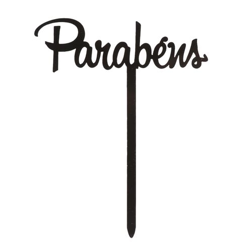 TOPO DE BOLO PRETO DEKORA - “PAREBENS”