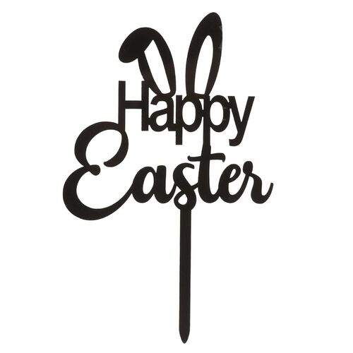 TOPO DE BOLO PRETO DEKORA - “HAPPY EASTER”