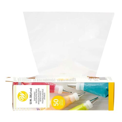 SACOS DE CONFEITARIA DESCARTÁVEIS WILTON - 30 CM (50 UNIDADES)