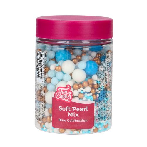 FUNCAKES DE PÉROLAS DE AÇÚCAR SOFT - MIX "BLUE CELEBRATION" (80 G)