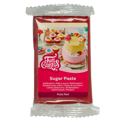 [P. CADUC.] PASTA DE AÇÚCAR FUNCAKES - VERMELHO RUBI 250 G