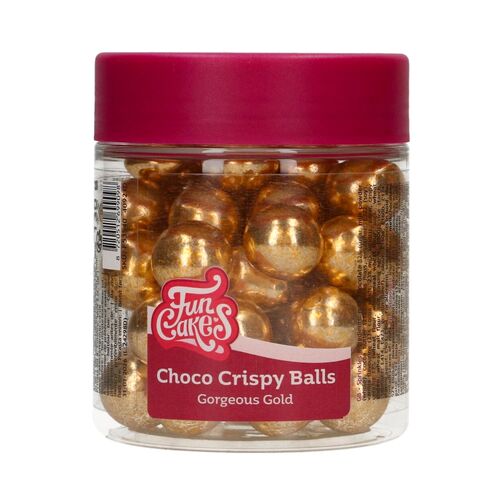 BOLAS CRUJIENTES DE CHOCOLATE FUNCAKES - OURO METÁLICO (130 G)