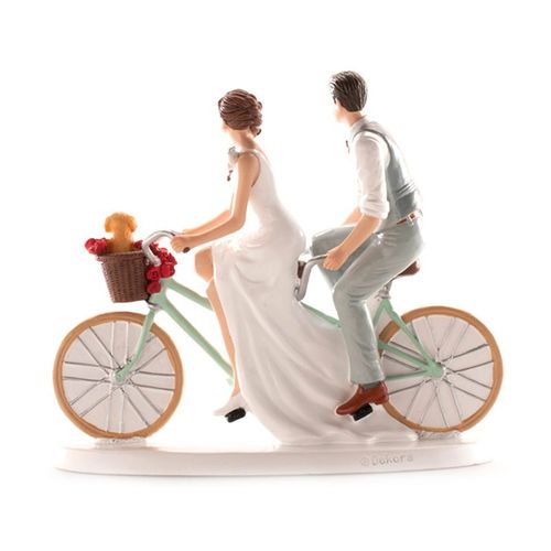 FIGURA PARA BOLO CASAL EM BICICLETA