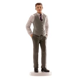 FIGURA PARA BOLO HOMEM COLETE CINZA